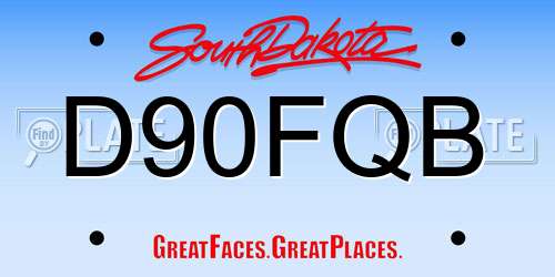 D90FQB South Dakota License Plate