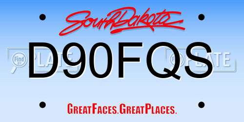D90FQS South Dakota License Plate