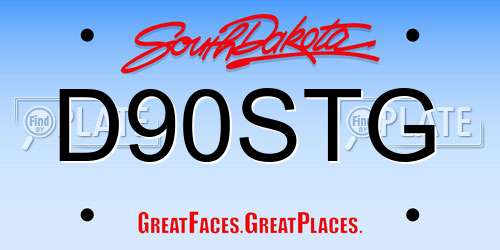 D90STG South Dakota License Plate
