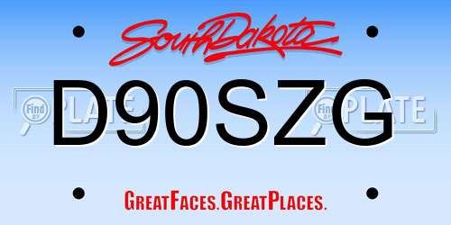 D90SZG South Dakota License Plate