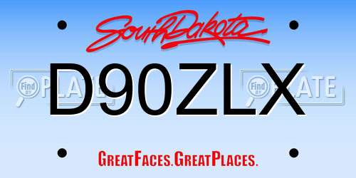 D90ZLX South Dakota License Plate