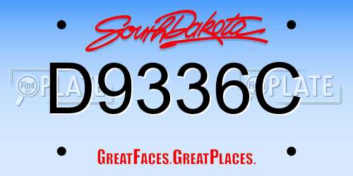D9336C South Dakota License Plate