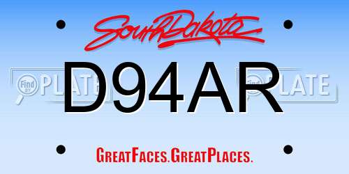 D94AR South Dakota License Plate