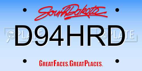 D94HRD South Dakota License Plate
