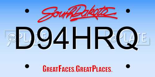 D94HRQ South Dakota License Plate