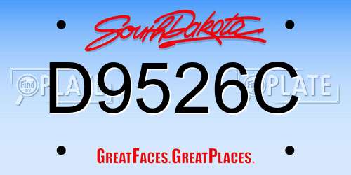D9526C South Dakota License Plate