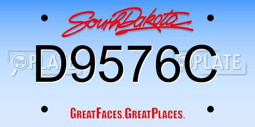 D9576C South Dakota License Plate
