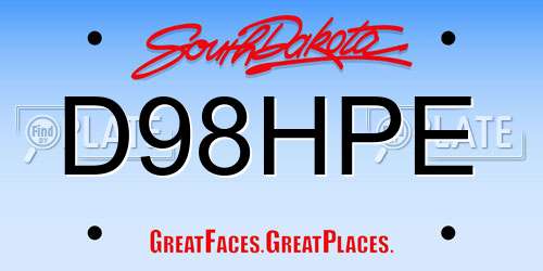 D98HPE South Dakota License Plate