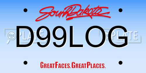 D99LOG South Dakota License Plate