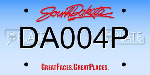 DA004P South Dakota License Plate