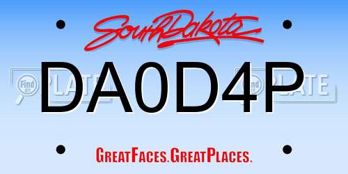 DA0D4P South Dakota License Plate