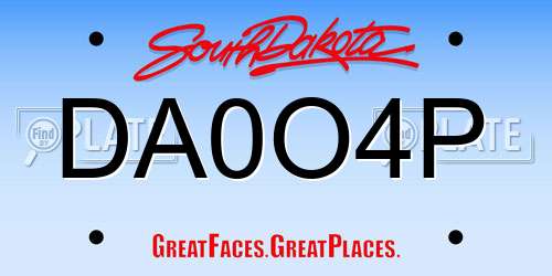DA0O4P South Dakota License Plate