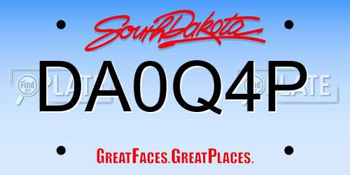 DA0Q4P South Dakota License Plate
