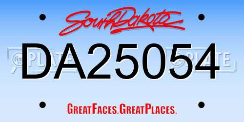DA25054 South Dakota License Plate