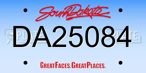 DA25084 South Dakota License Plate