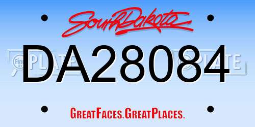 DA28084 South Dakota License Plate