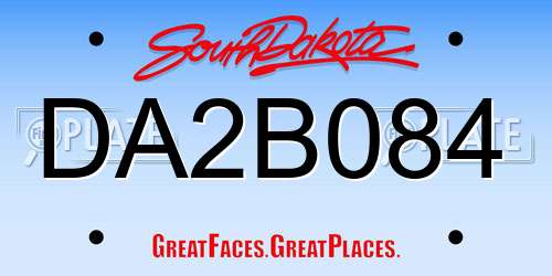 DA2B084 South Dakota License Plate