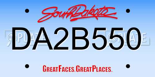 DA2B550 South Dakota License Plate