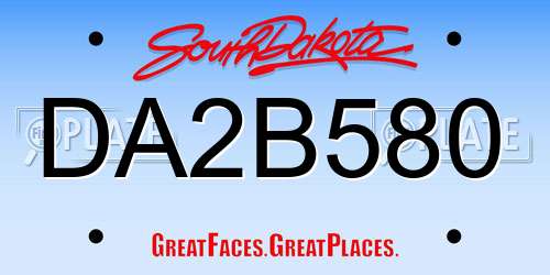 DA2B580 South Dakota License Plate