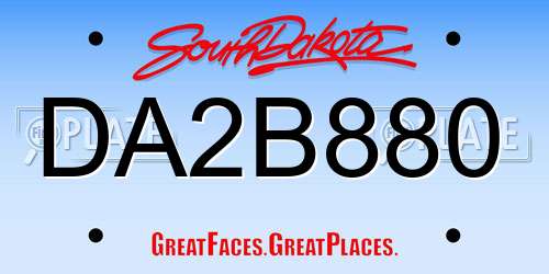 DA2B880 South Dakota License Plate