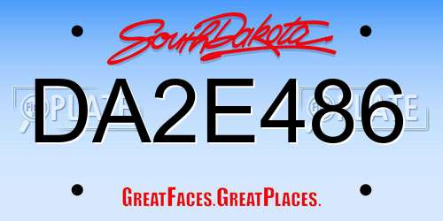DA2E486 South Dakota License Plate