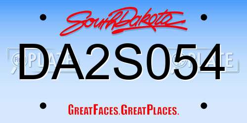 DA2S054 South Dakota License Plate