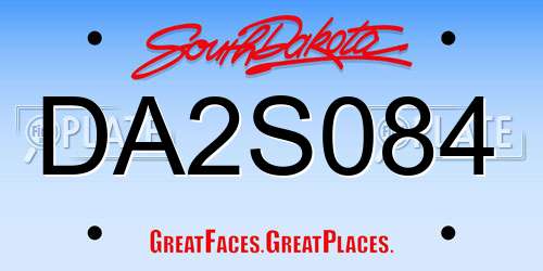 DA2S084 South Dakota License Plate