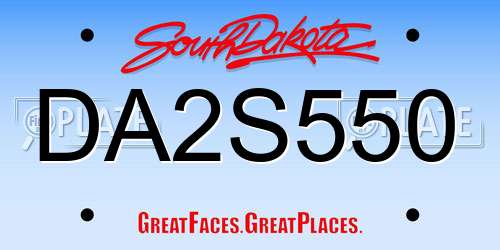 DA2S550 South Dakota License Plate
