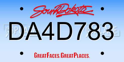 DA4D783 South Dakota License Plate