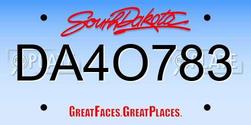 DA4O783 South Dakota License Plate