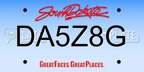 DA5Z8G South Dakota License Plate