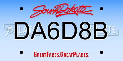 DA6D8B South Dakota License Plate