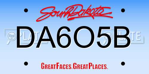 DA6O5B South Dakota License Plate