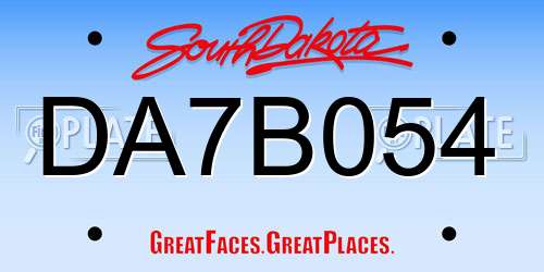 DA7B054 South Dakota License Plate