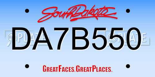 DA7B550 South Dakota License Plate
