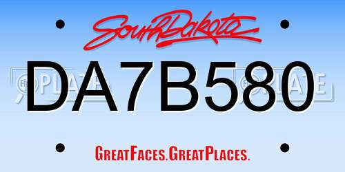 DA7B580 South Dakota License Plate