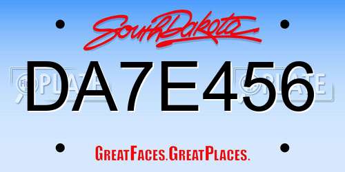 DA7E456 South Dakota License Plate