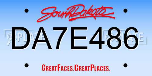DA7E486 South Dakota License Plate