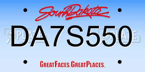 DA7S550 South Dakota License Plate
