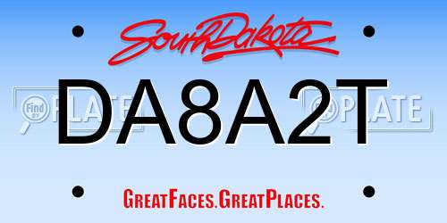 DA8A2T South Dakota License Plate