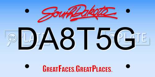 DA8T5G South Dakota License Plate