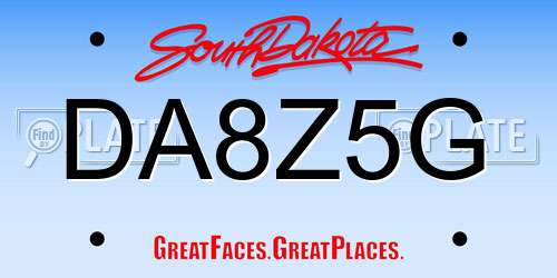 DA8Z5G South Dakota License Plate