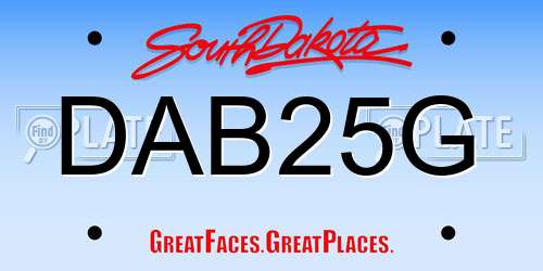 DAB25G South Dakota License Plate