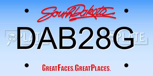 DAB28G South Dakota License Plate