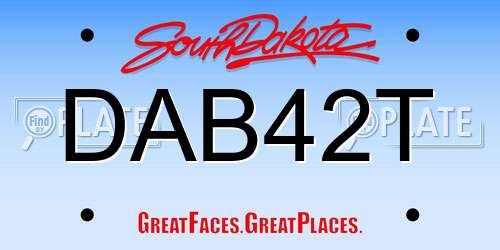 DAB42T South Dakota License Plate