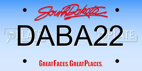 DABA22 South Dakota License Plate
