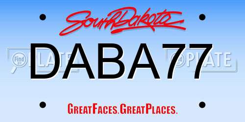 DABA77 South Dakota License Plate