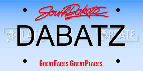 DABATZ South Dakota License Plate