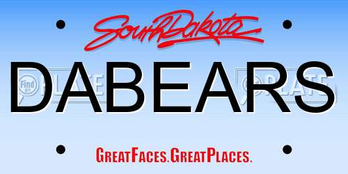 DABEARS South Dakota License Plate