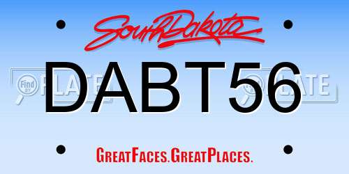 DABT56 South Dakota License Plate